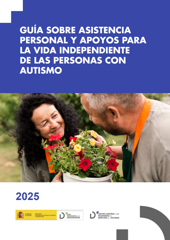 Reproducci&oacute;n total de la portada del documento 'Gu&iacute;a sobre asistencia personal y apoyos para la vida independiente de las personas con autismo'