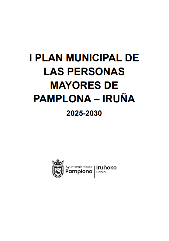 Reproducci&oacute;n total de la portada del documento 'I Plan municipal de las personas mayores de Pamplona - Iru&ntilde;a 2025-2030'